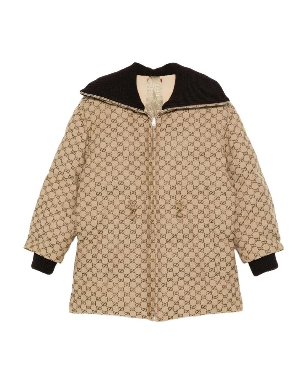 Gucci Natural Gg Fabric Down Jacket