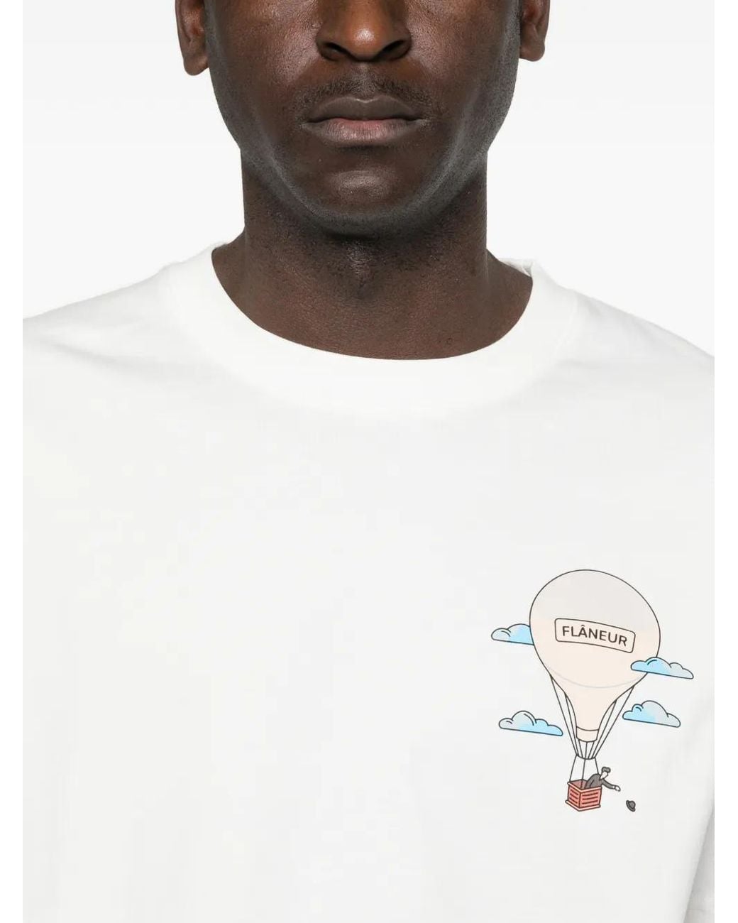 flâneur White Aéronautique Graphic-Print T-Shirt for men