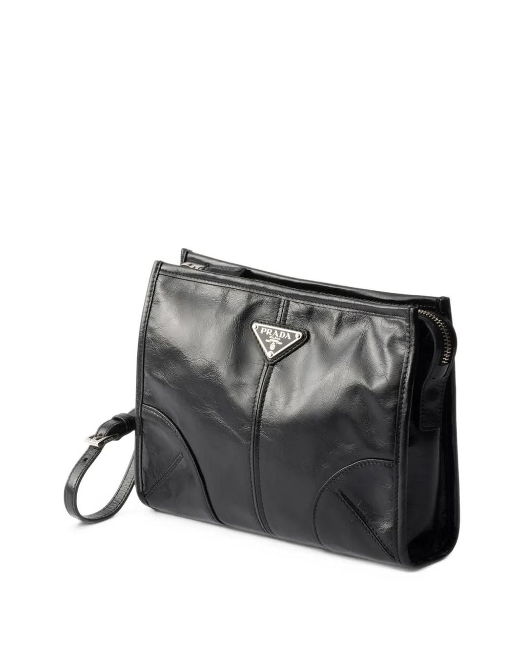 Prada Black Leather Pouch for men