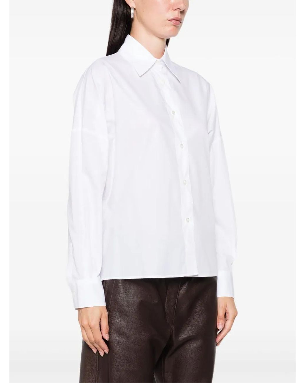 Mazzarelli White Button-Down Cotton Shirt