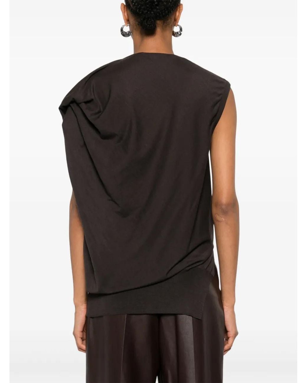 Stella McCartney Black Draped Knit Top