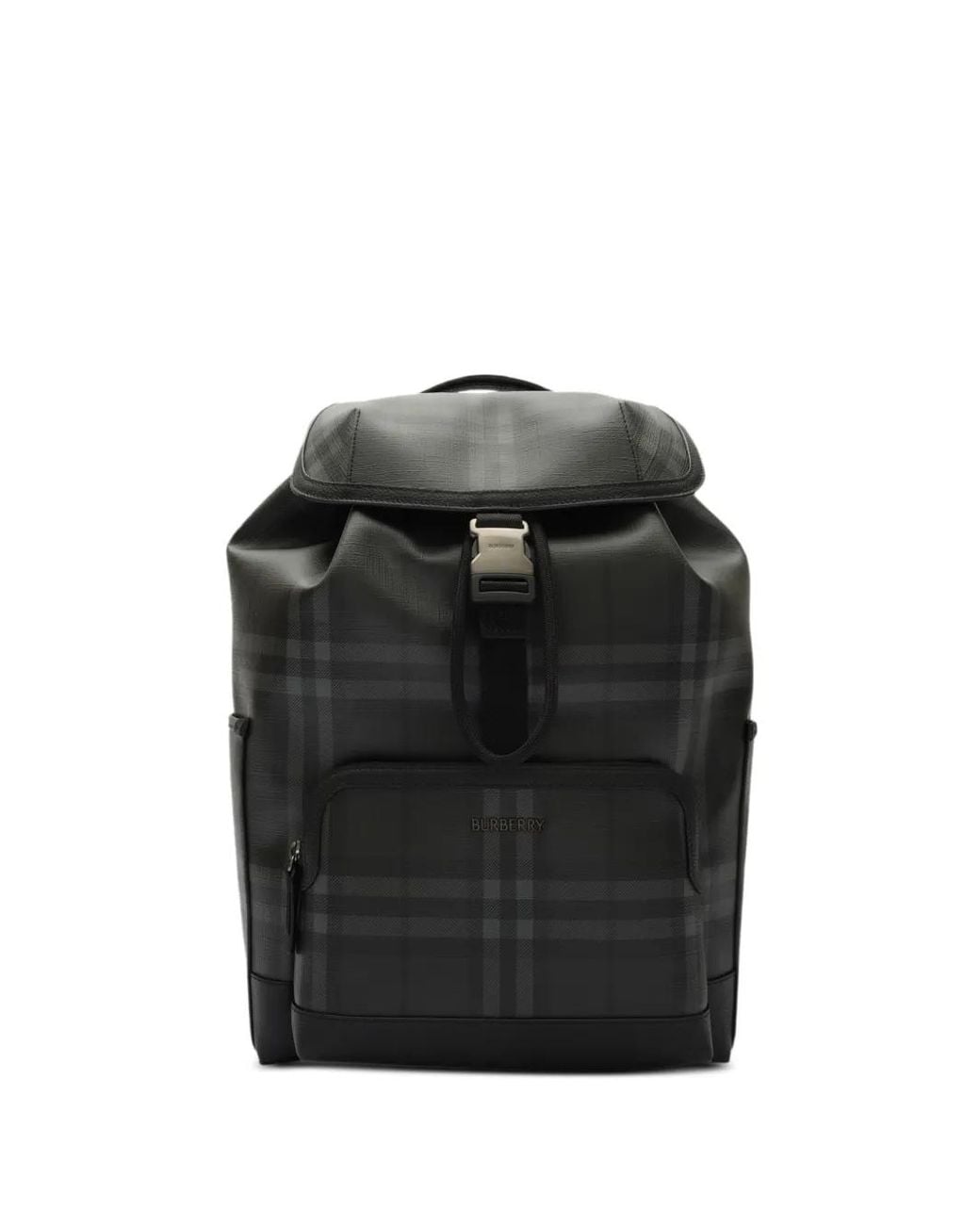 Burberry Black City Check Clip Backpack for men