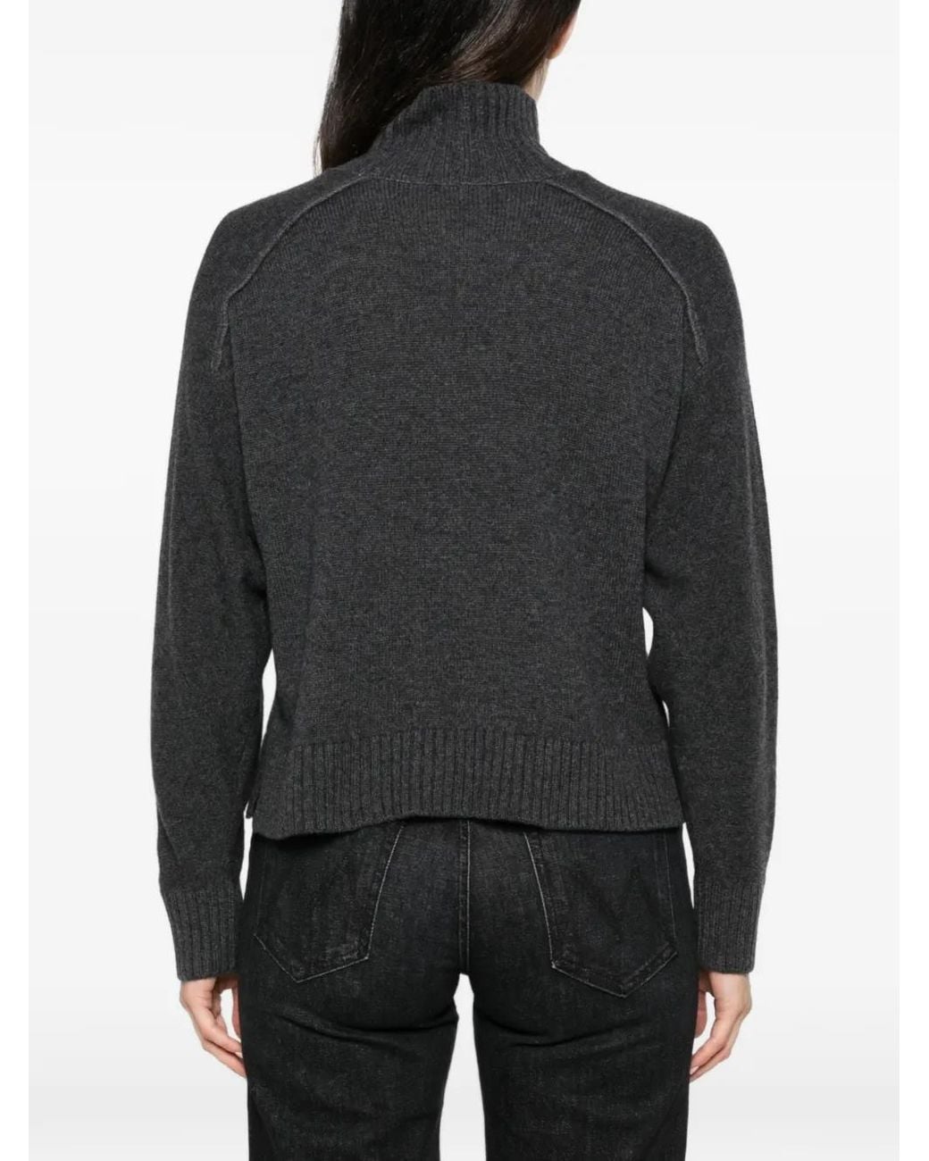 Antonelli Black Tirolo High-Neck Raglan-Sleeve Sweater