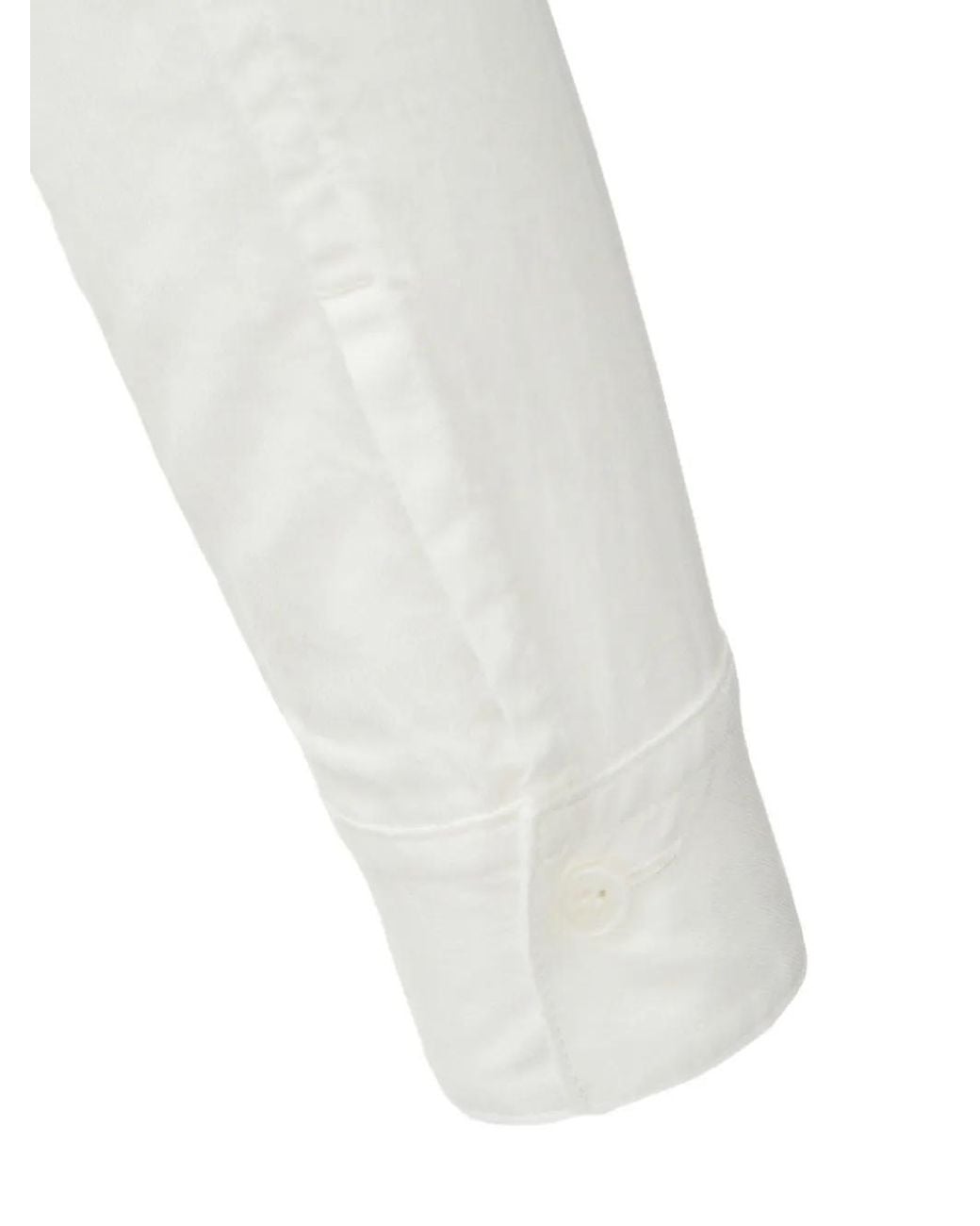 Y's Yohji Yamamoto White Born Product Drawstring Peplum-Hem Shirt