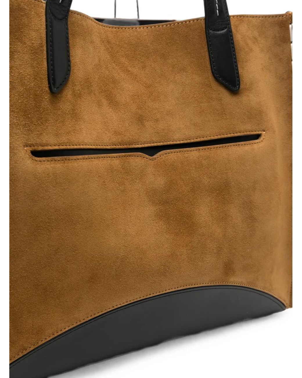 J.W. Anderson Brown Loafer Cabas Contrast-Trim Suede Tote Bag
