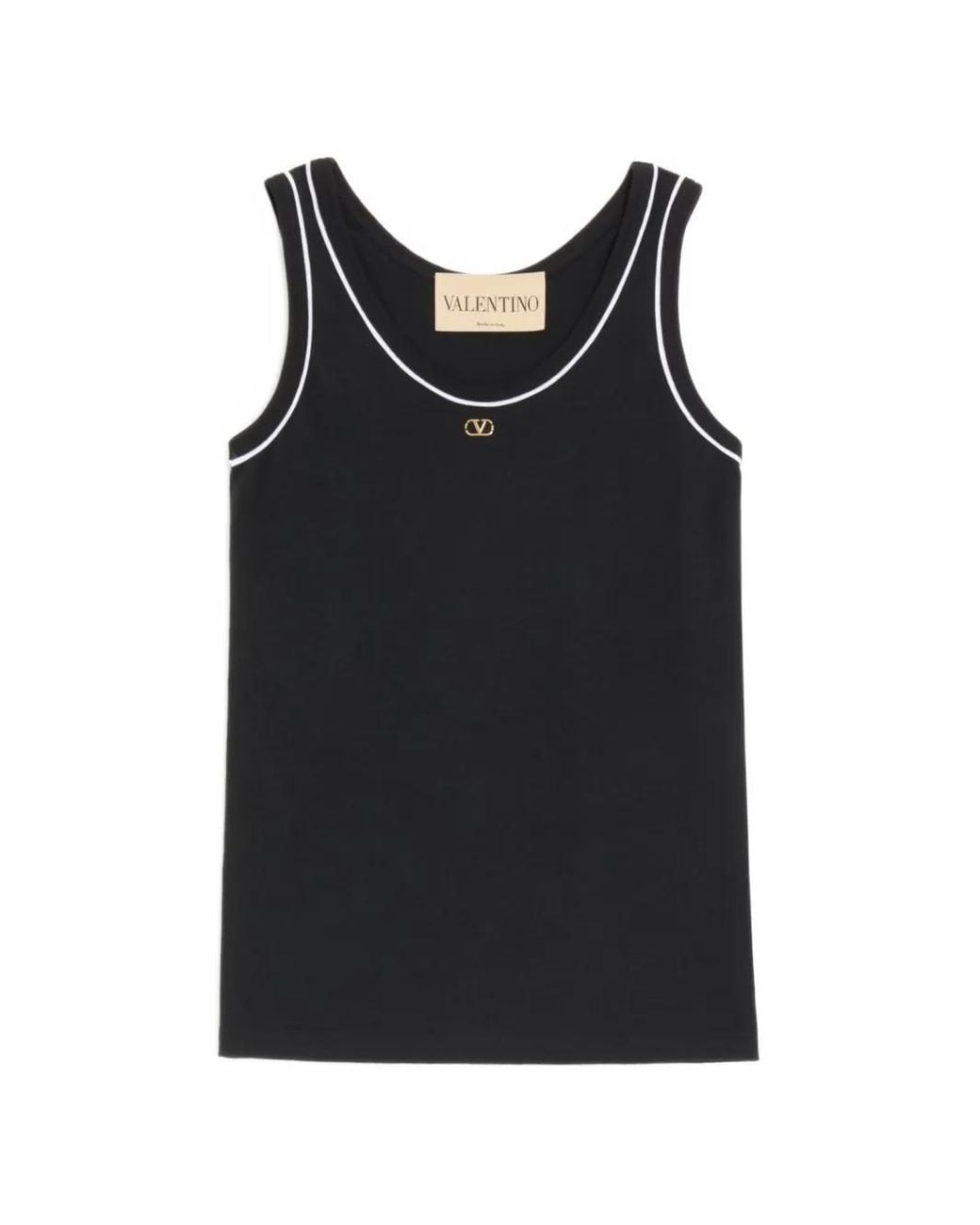 Valentino Garavani Black Cotton Jersey Top