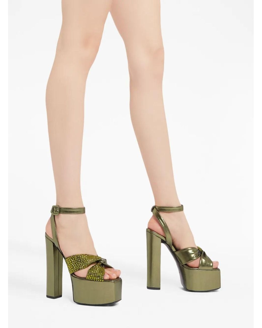 Giuseppe Zanotti Green Souree 150Mm Crystal-Embellished Sandals