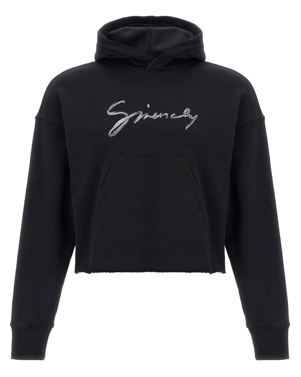 Givenchy Black Cropped Hoodie
