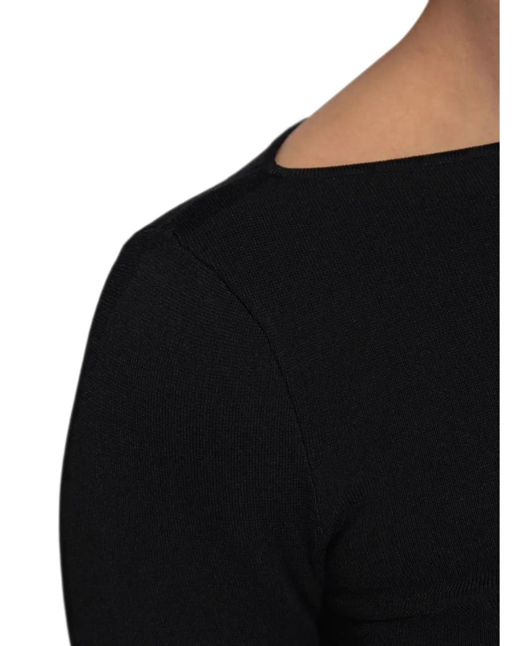 Entire studios Black Long-Sleeve Midi Dress