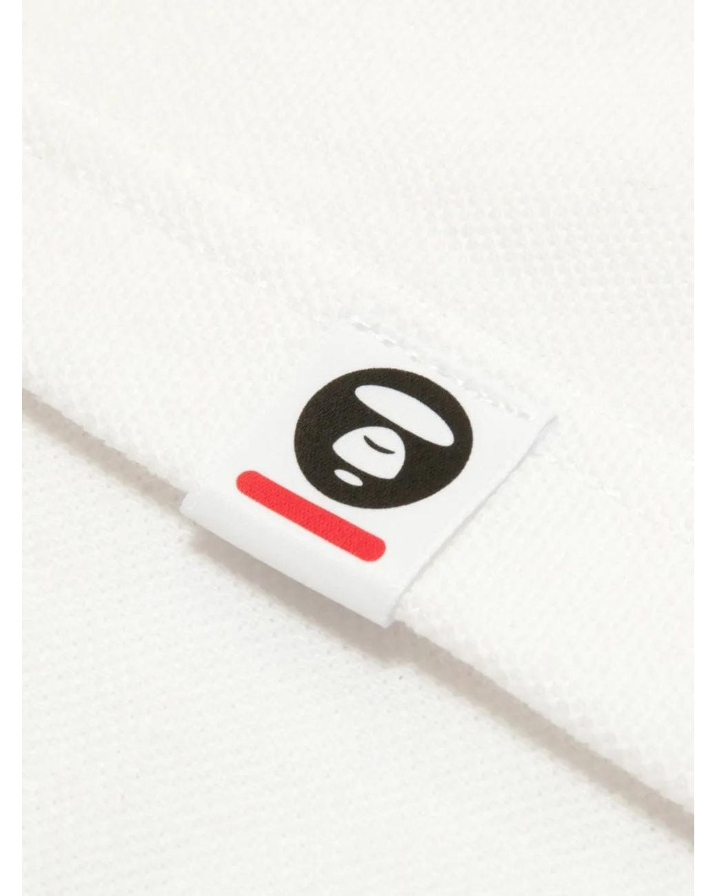Aape By A Bathing Ape White Logo Short-Sleeve Polo Shirt for men