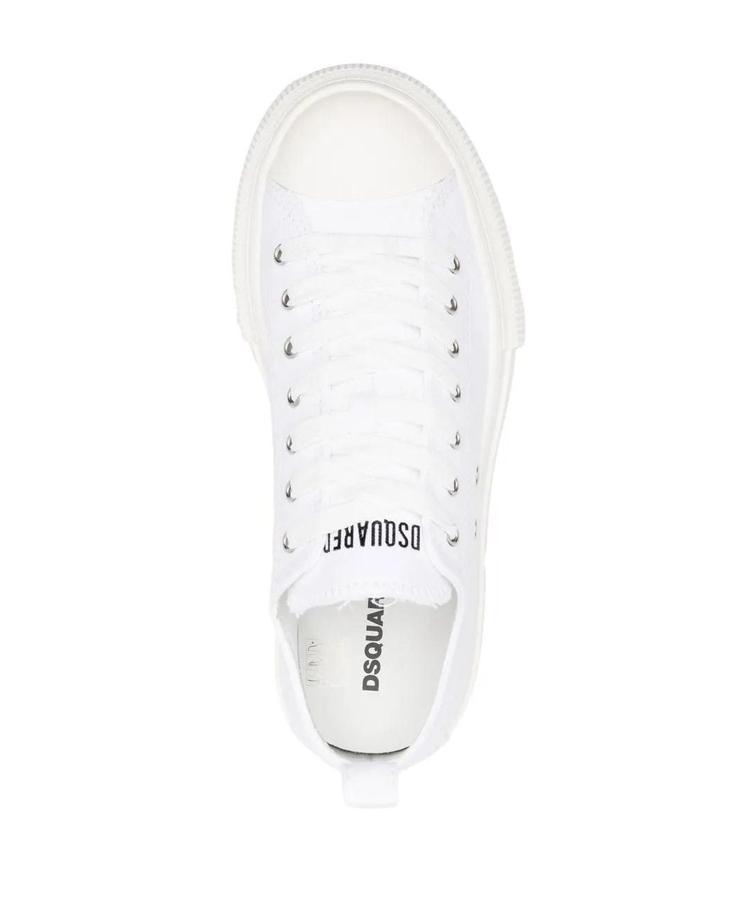 DSquared² White Low-top Flatform Sneakers for men