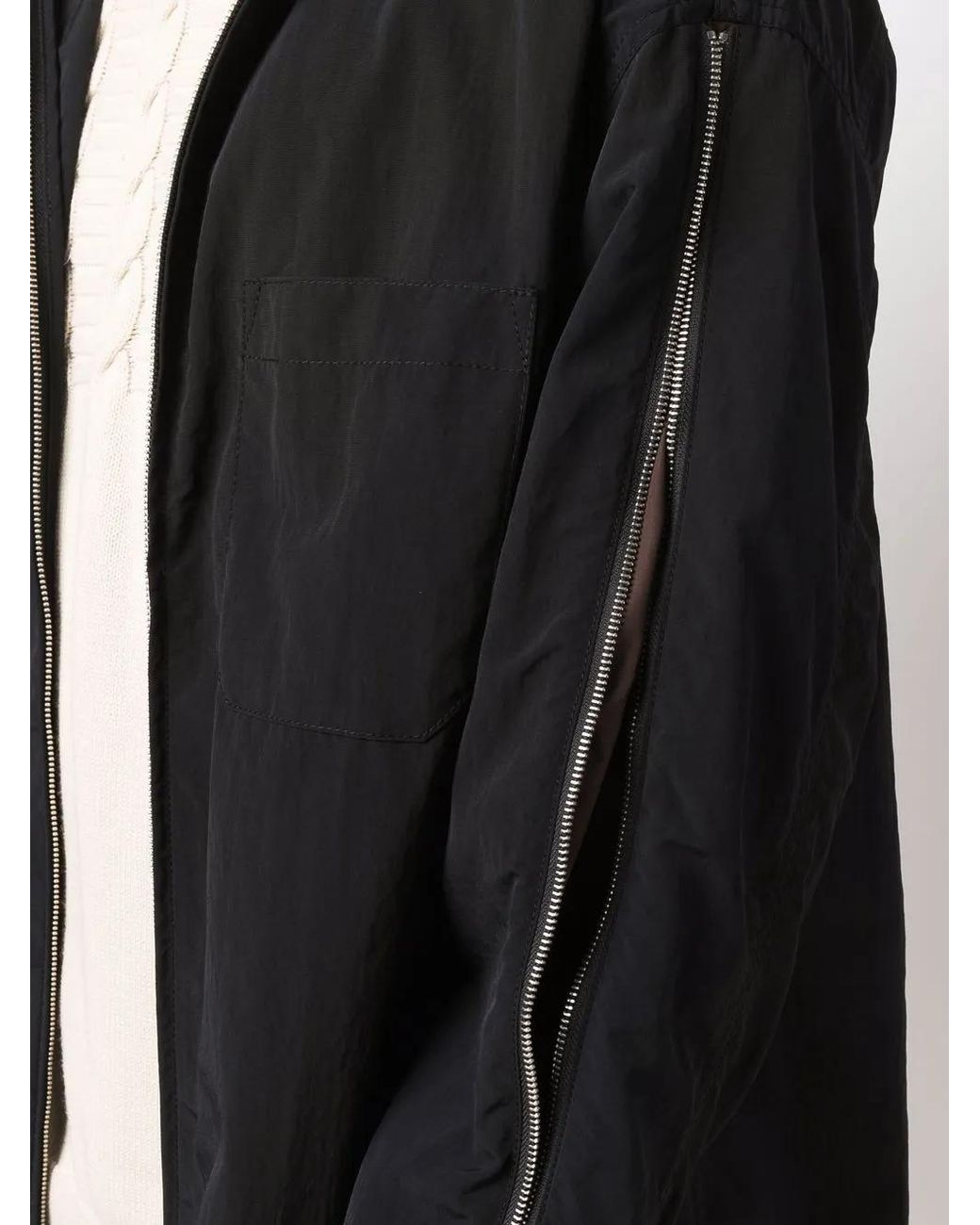 Jacquemus Black Zip-Sleeve Coat for men