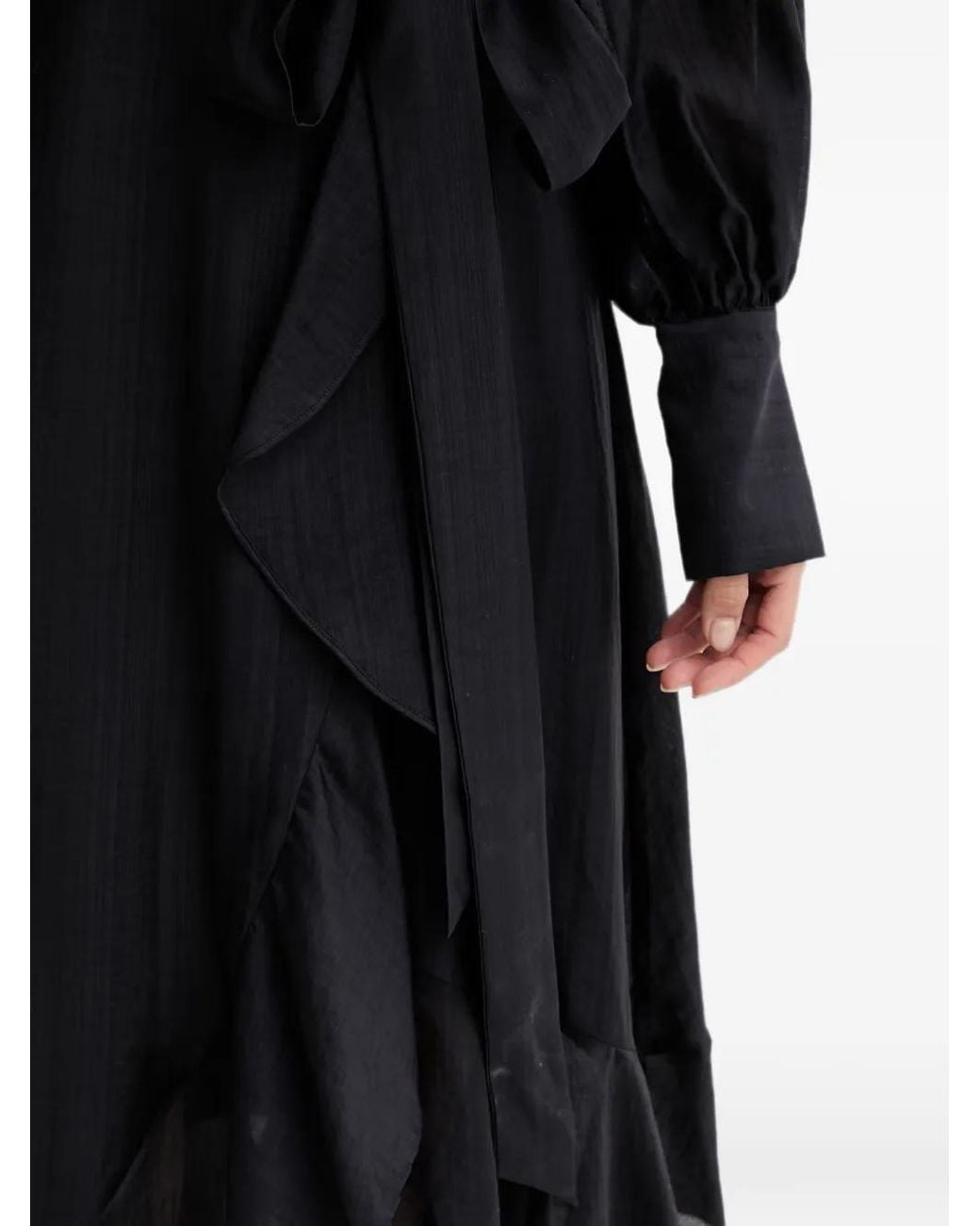 Blugirl Blumarine Black Ruffled Wrap Asymmetric Dress