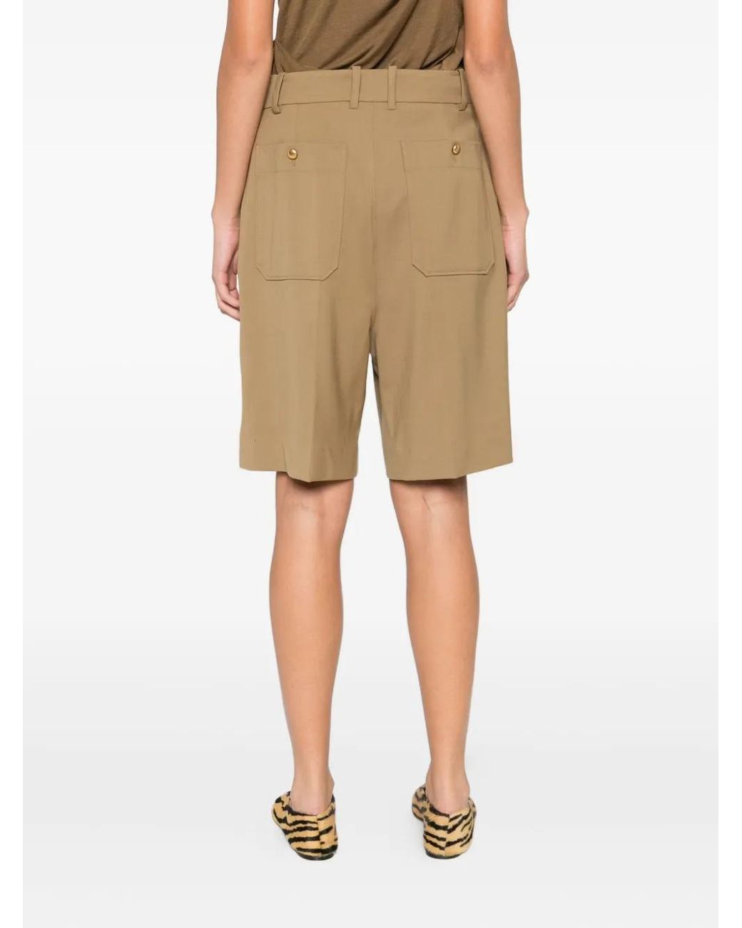 P.A.R.O.S.H. Natural Virgin Wool-Blend Shorts