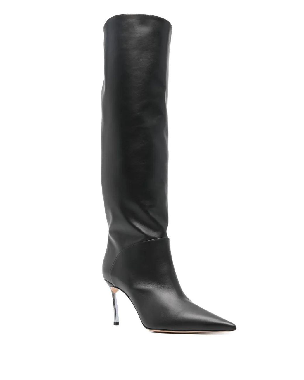 Casadei Black 'Superblade' Leather High Boots