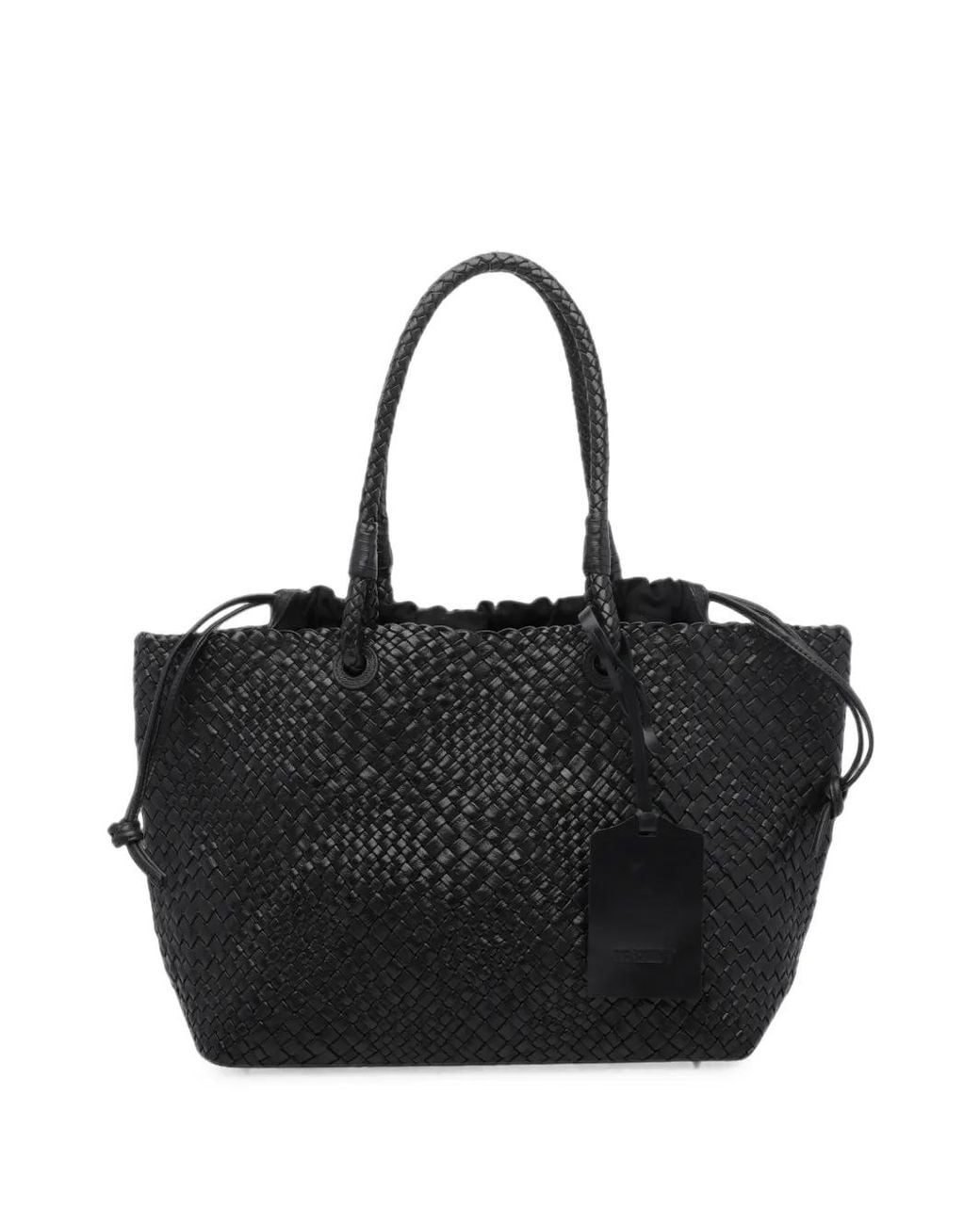 IBELIV Black Bazika Woven Tote Bag