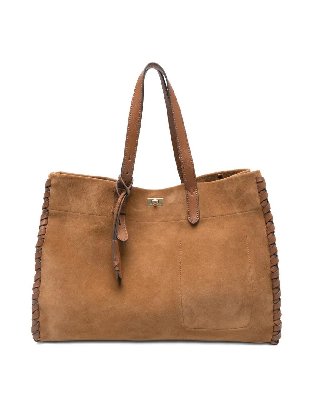 Anya Hindmarch Mortimer Braided-Detail Leather Tote Bag in Brown