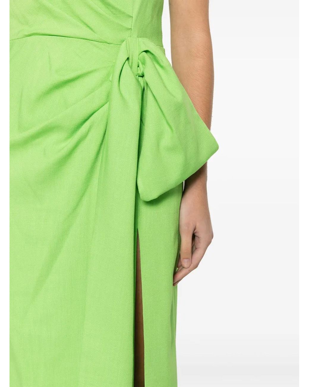 MSGM Green Maxikleid Mit Raffungen