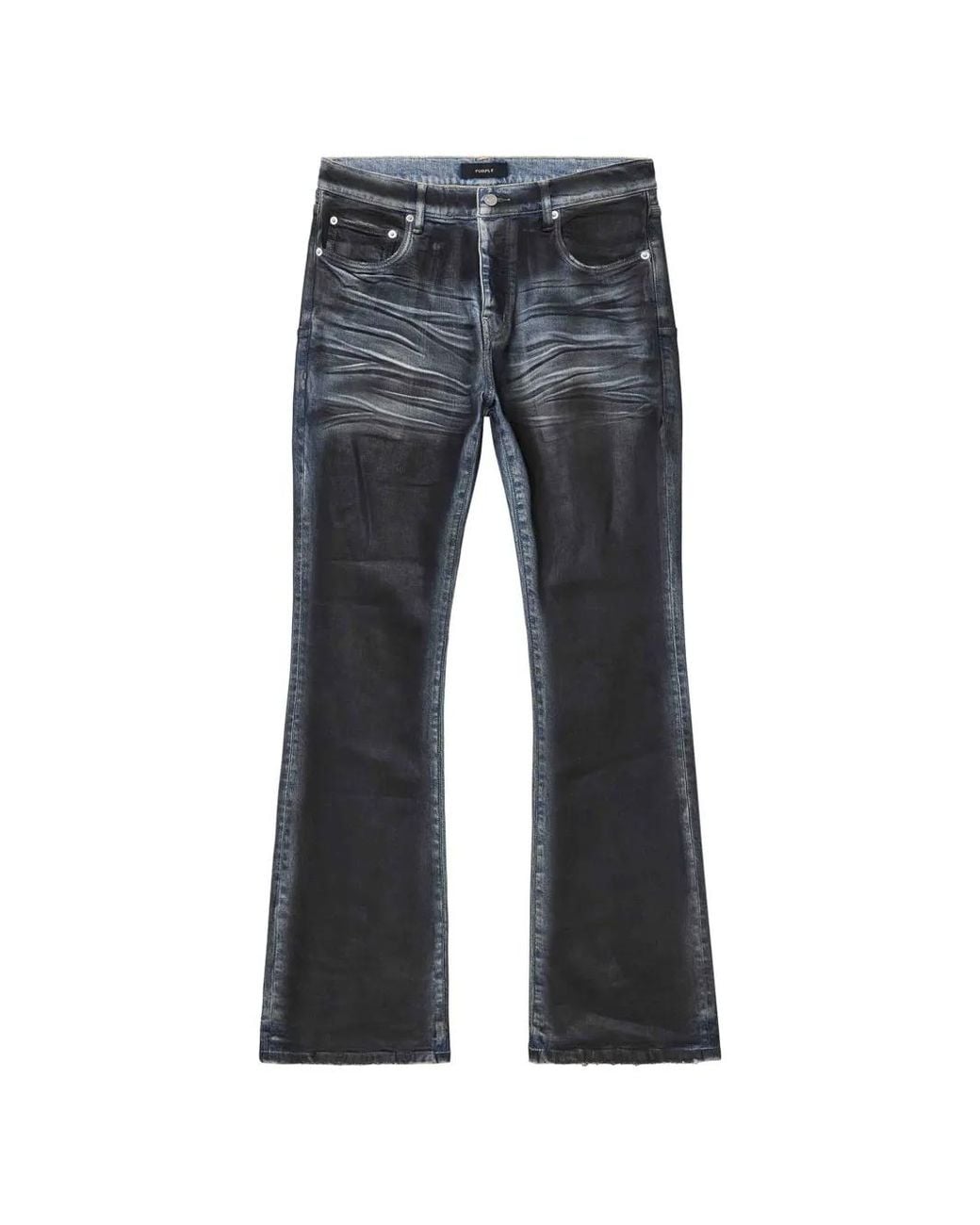 Purple Brand Gray P004 Dirty-Coated Flared Jeans for men