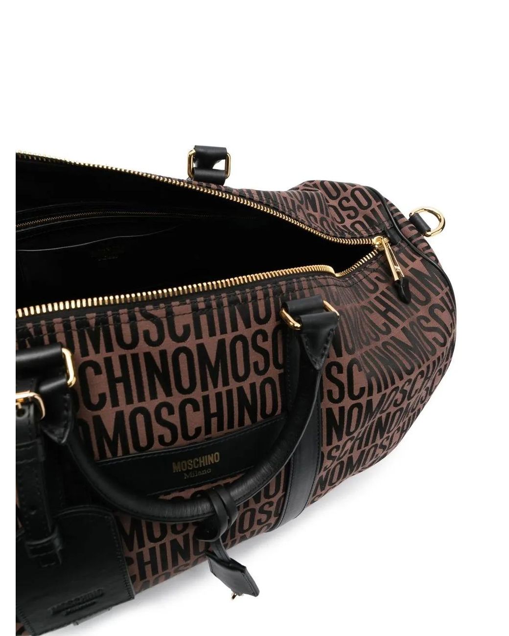 Moschino Black Logo-Print Weekend Bag for men
