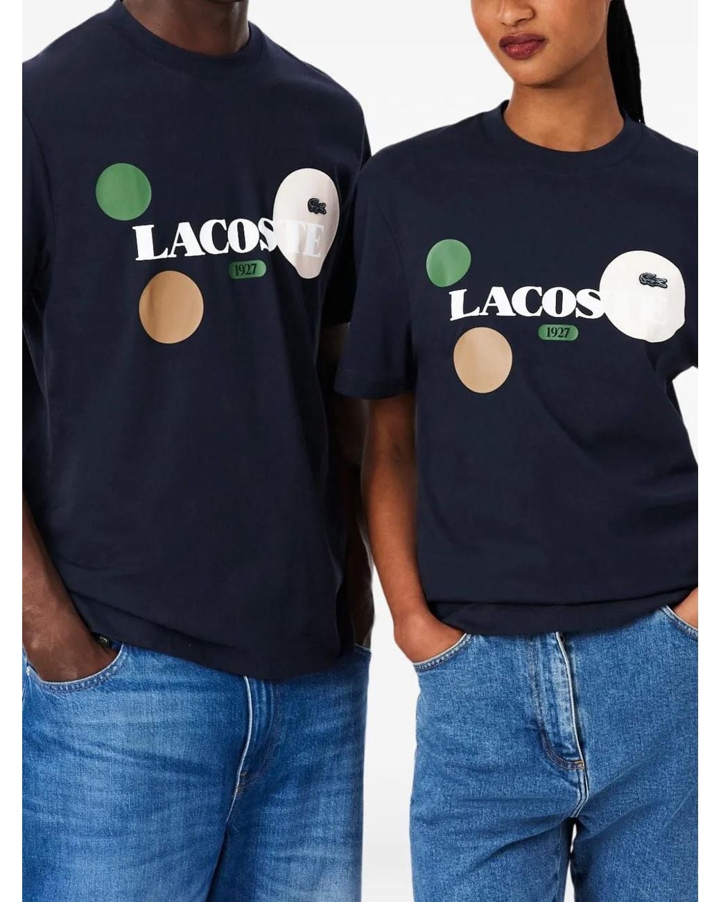 Lacoste Blue Printed Cotton Jersey T-Shirt