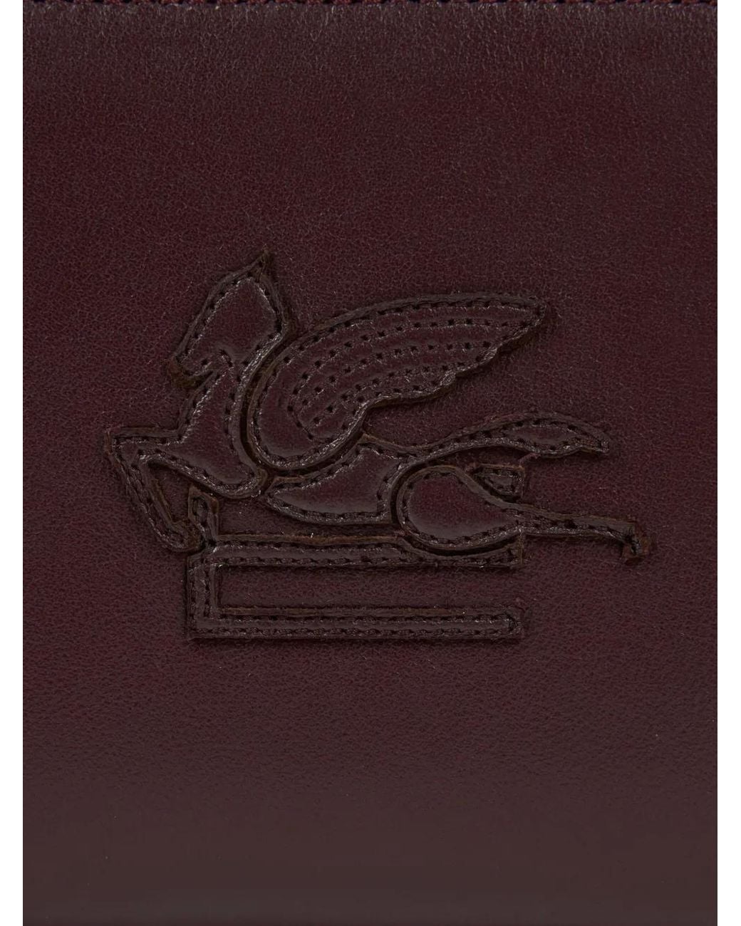 Etro Purple Libra Zip-Around Leather Wallet With Pegaso