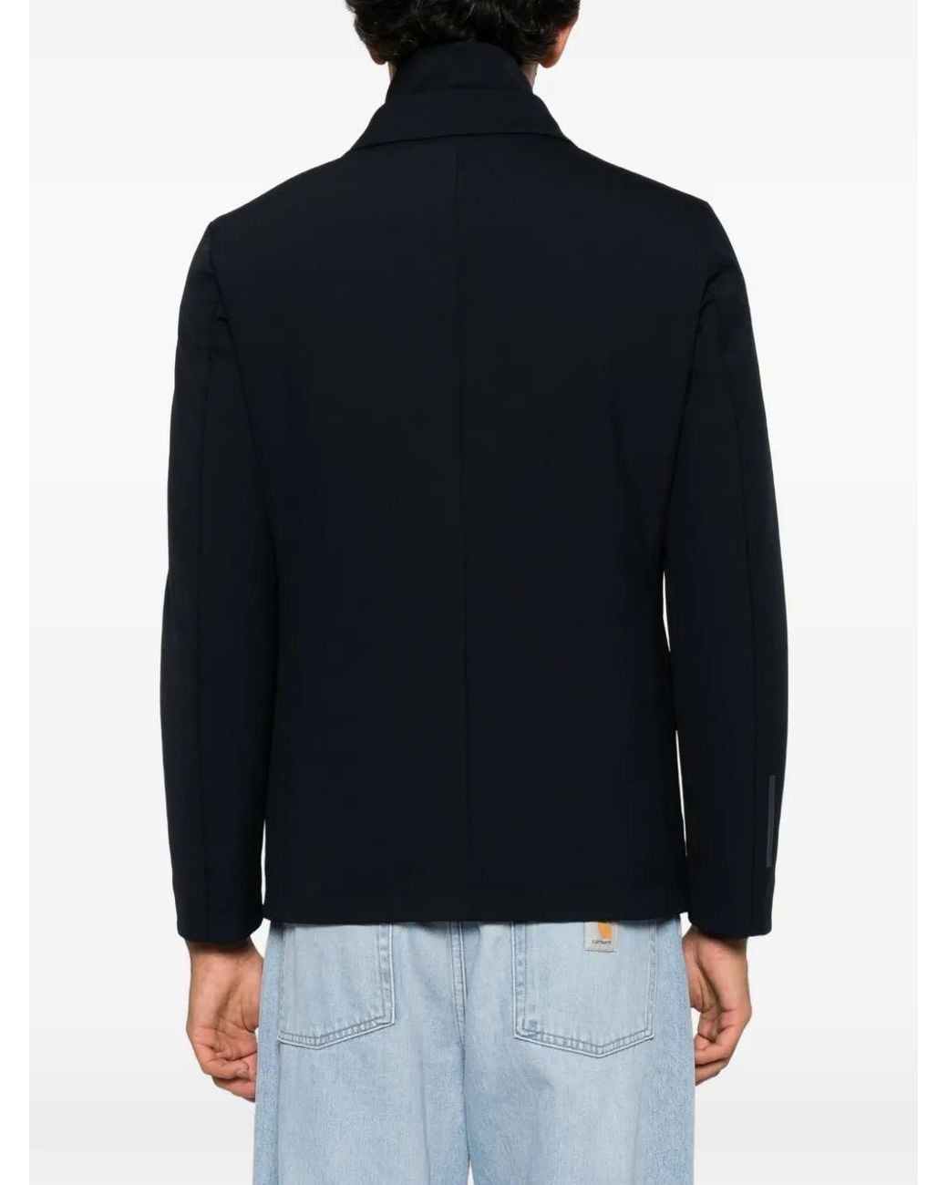 People Of Shibuya Black Showa Layered-Neck Parka for men