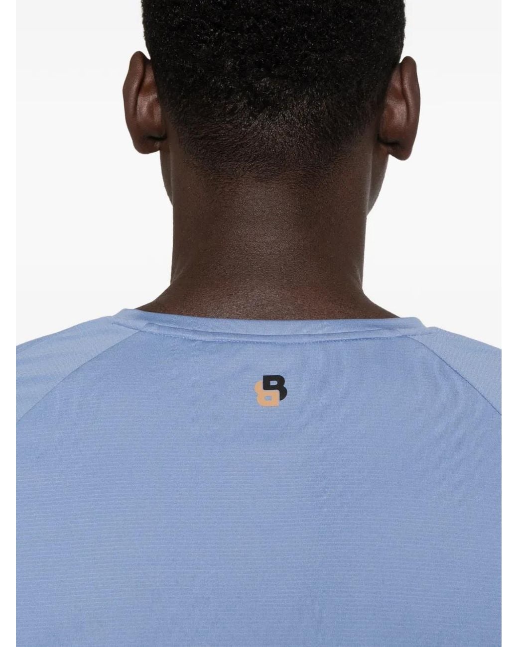 Boss Blue T-Shirt De Sport Ajusté À Logo Balle De Tennis Emé for men