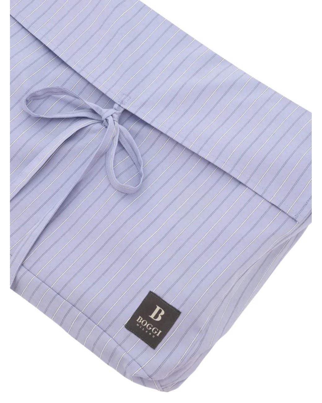 Boggi Blue Pajama Pinstripe Cotton Silk for men
