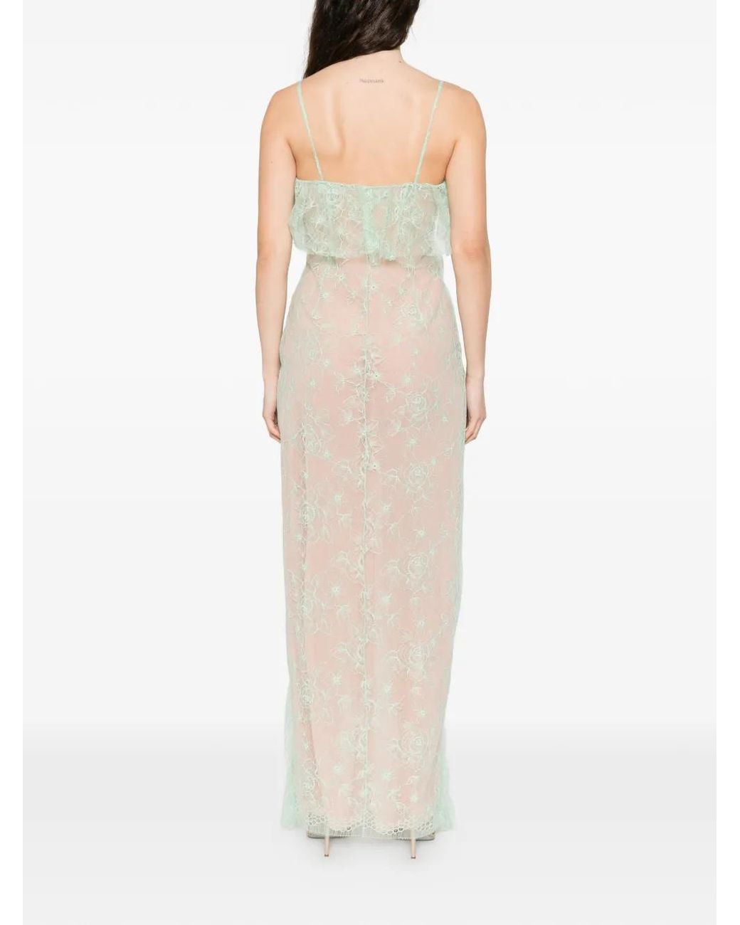 Blumarine White Floral-Lace Maxi Dress