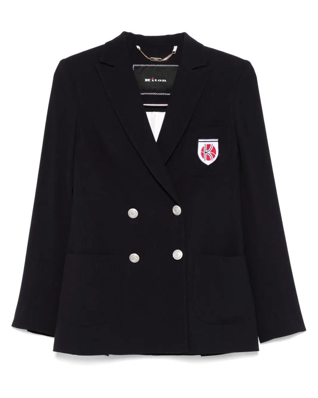 Blazer Con Logo di Kiton in Black