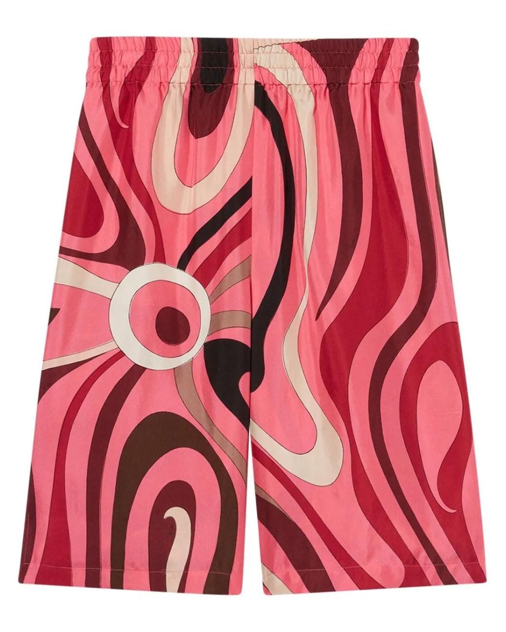 Emilio Pucci Red Abstract-Print Bermuda Shorts
