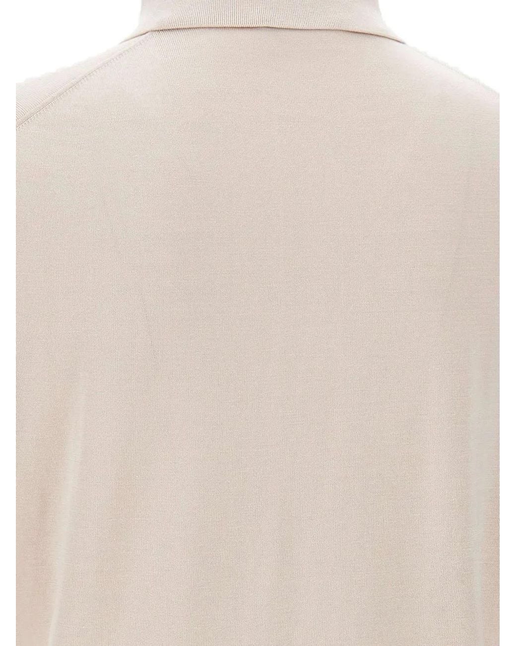 Kangra White Long-Sleeve Ribbed Polo for men