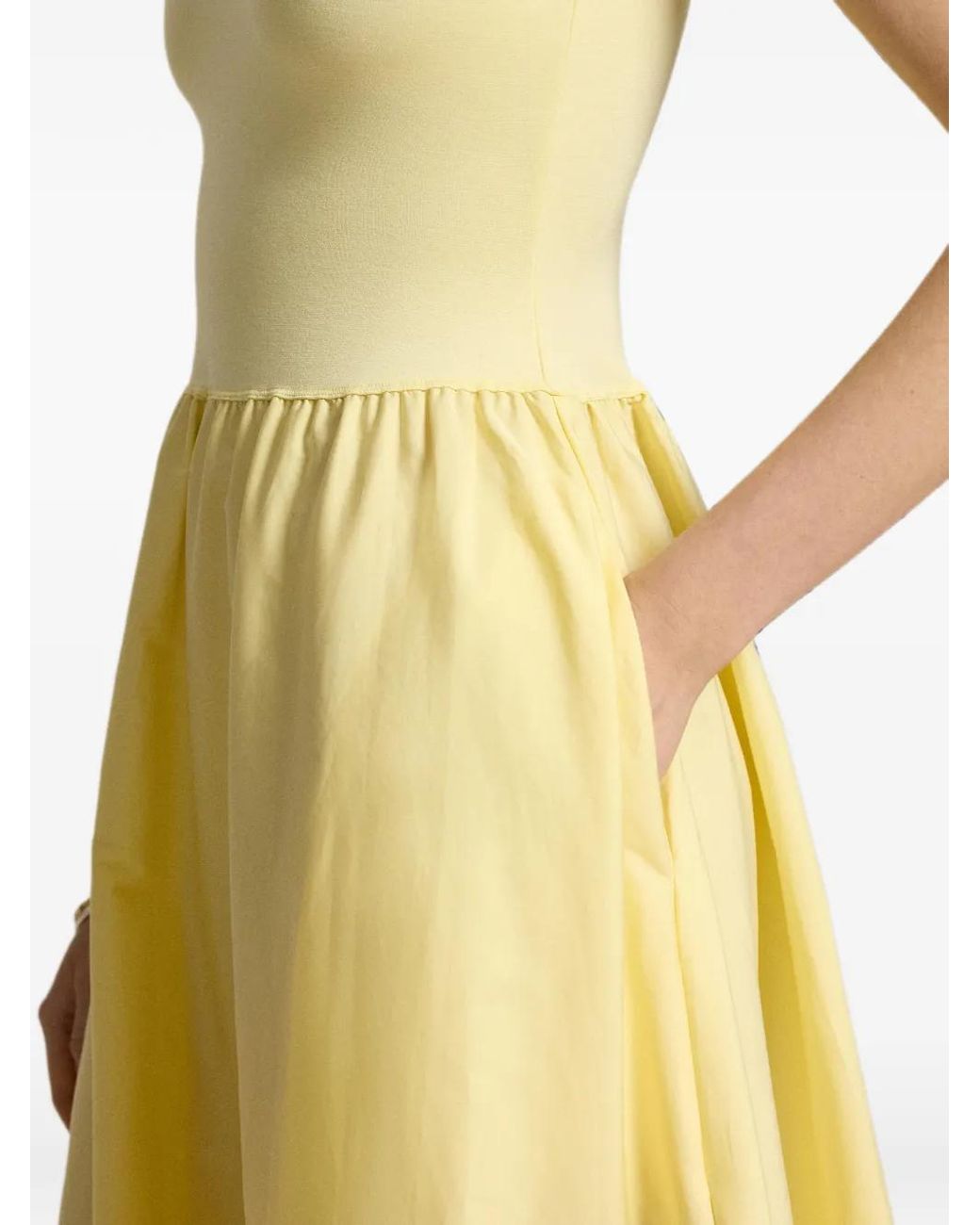 Polo Ralph Lauren Yellow Shirred Sleeveless Dress