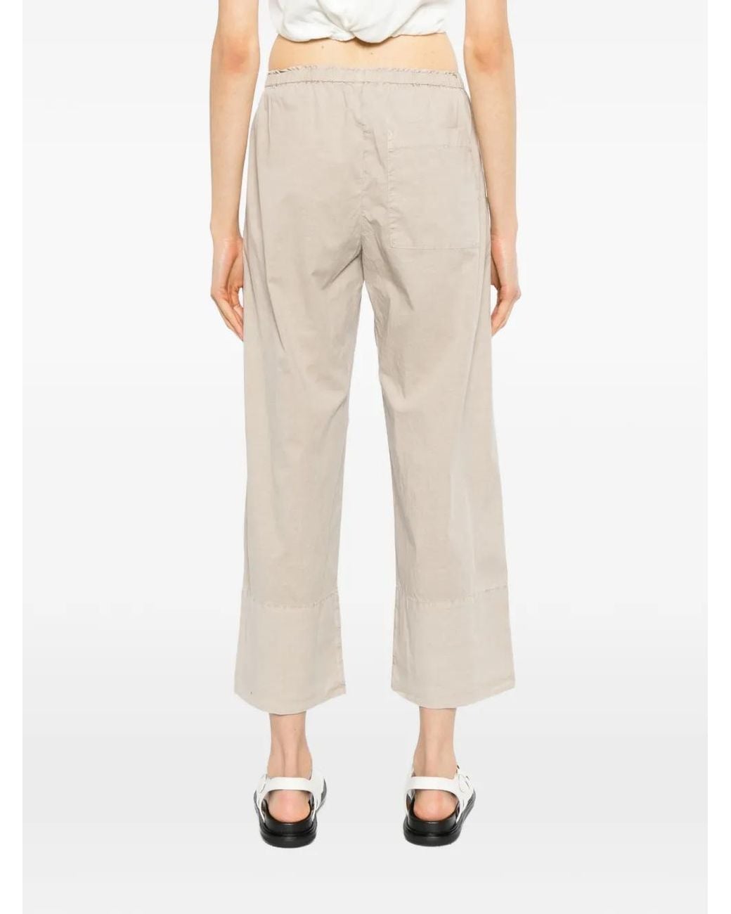 James Perse White Wide-Cuff Drawstring Trousers