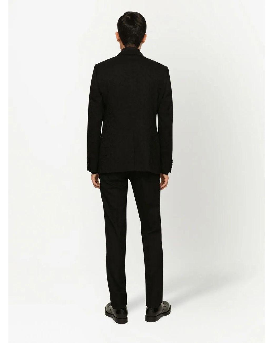 Dolce & Gabbana Black Martini-Fit Jacquard Wool Tuxedo Suit for men