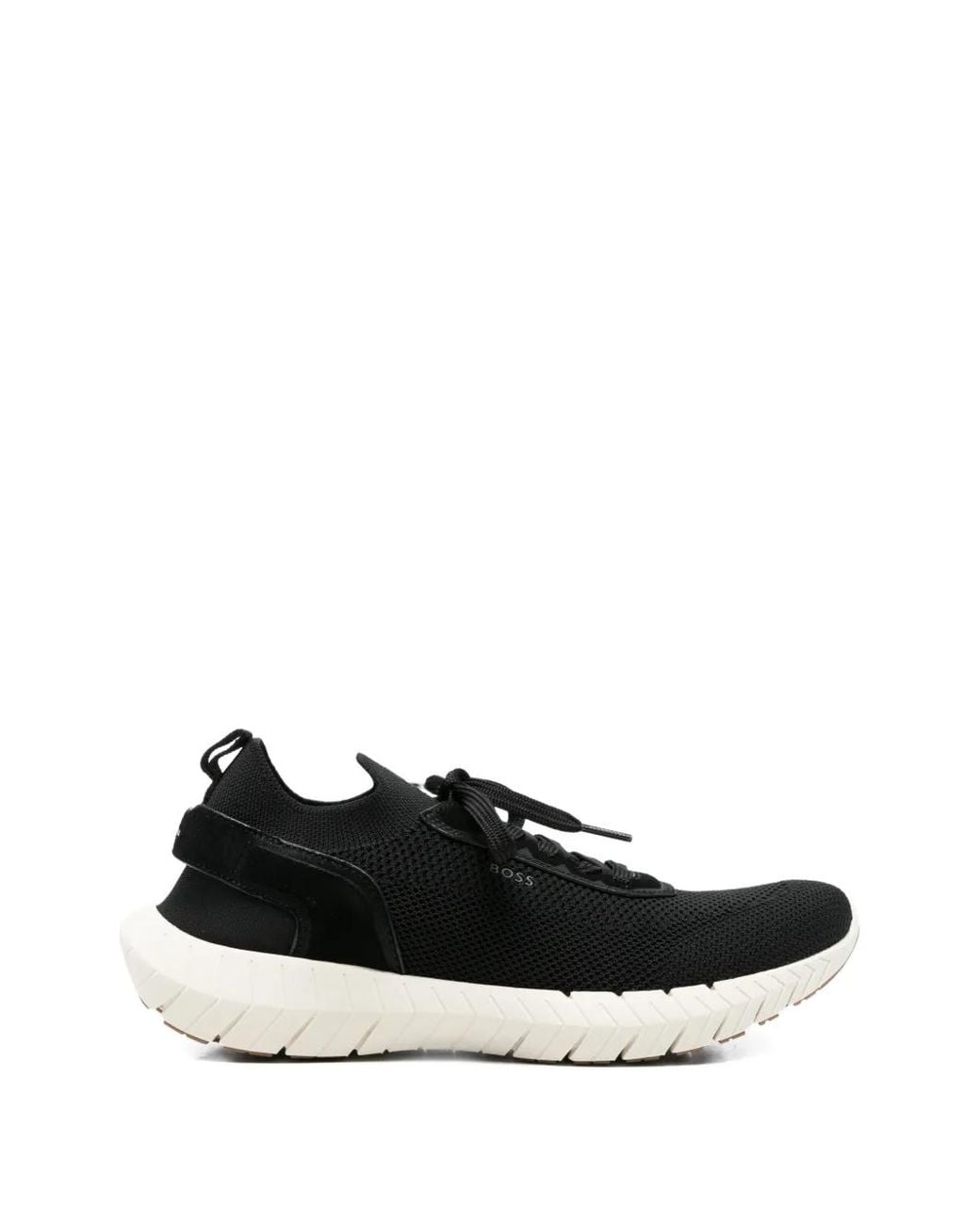 Boss White Lace-Up Sneakers for men