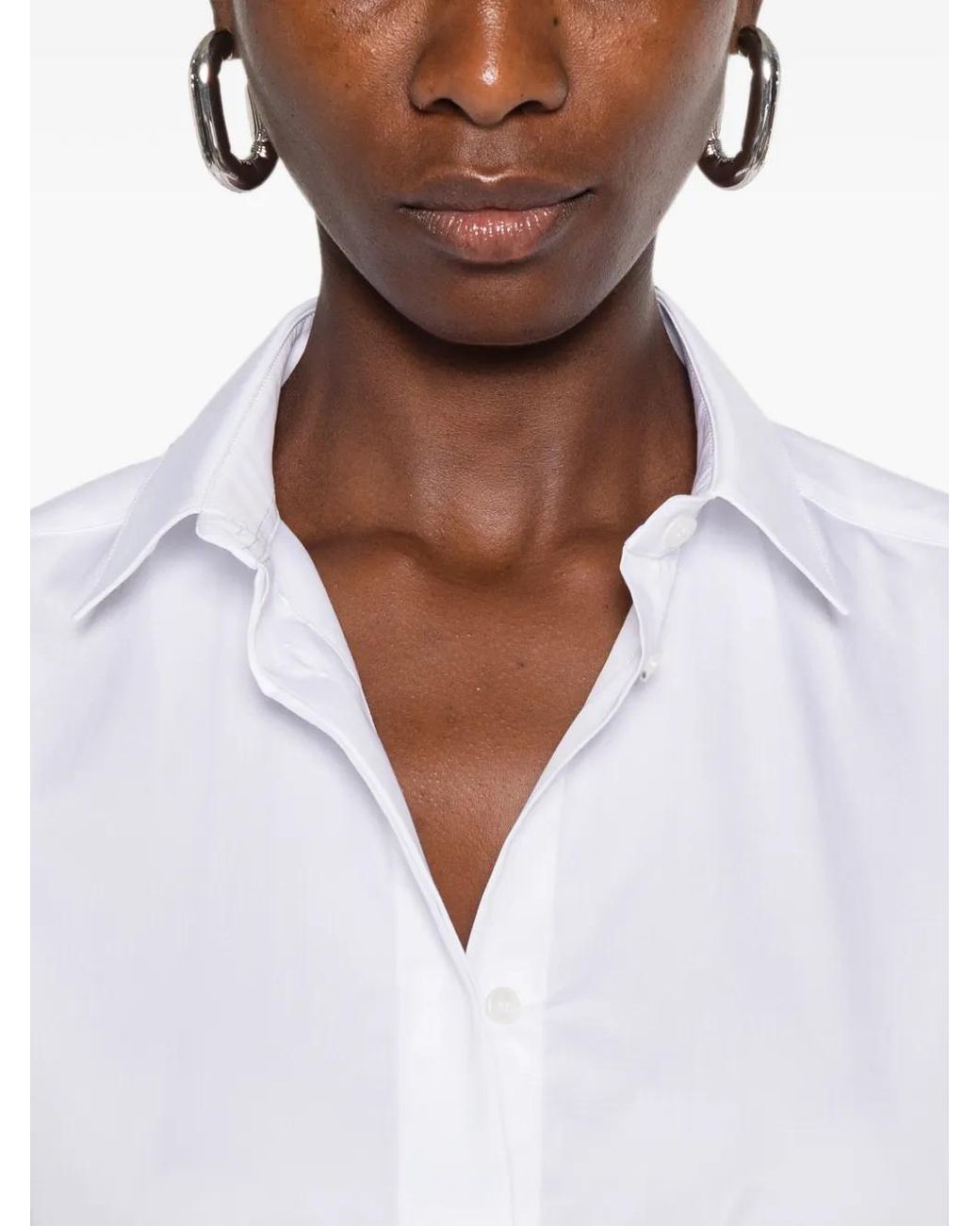 Dondup White Concealed-Button Long-Sleeve Shirt