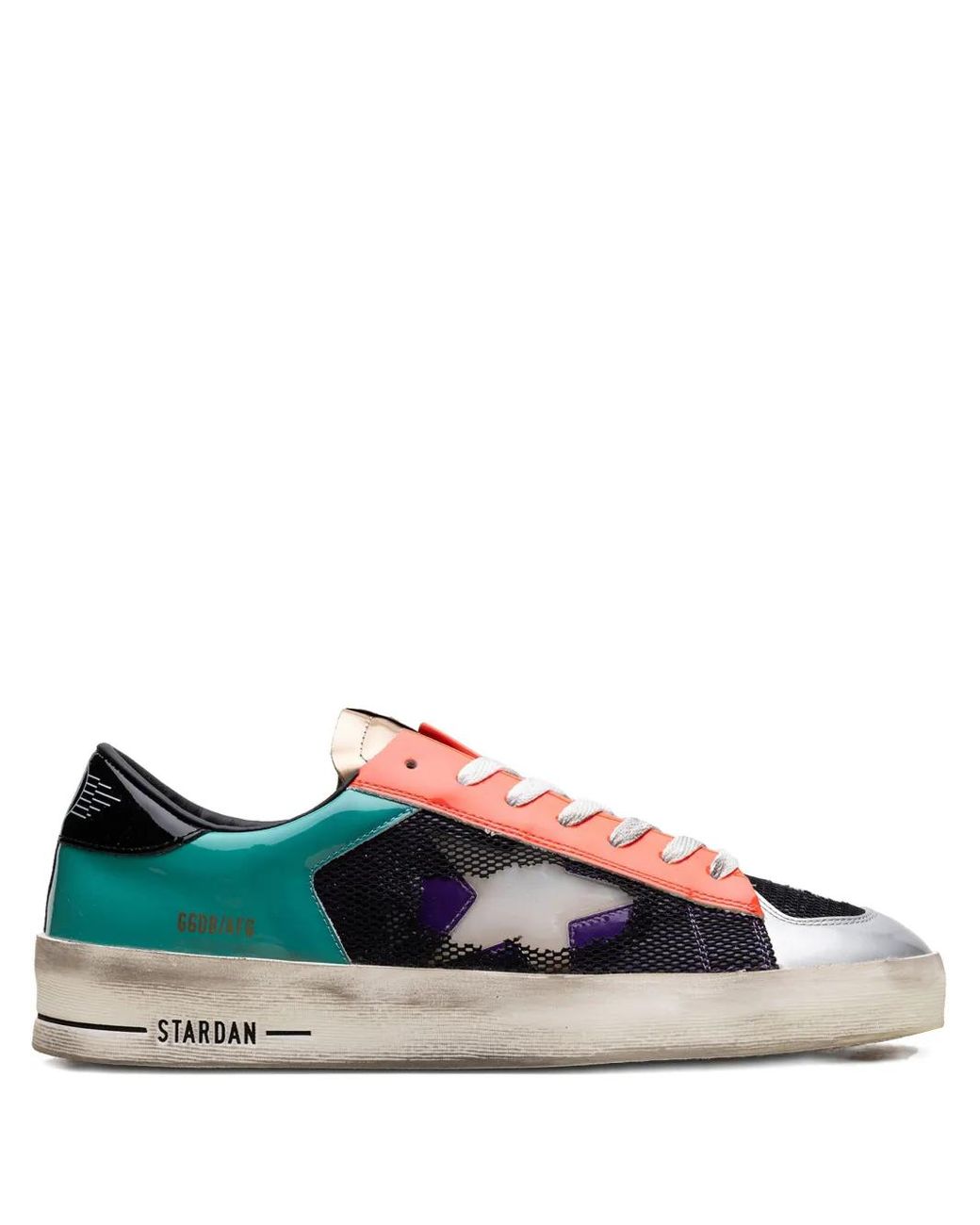 Golden Goose Deluxe Brand Green Baskets Stardan Lab En Cuir Verni Et Mesh for men