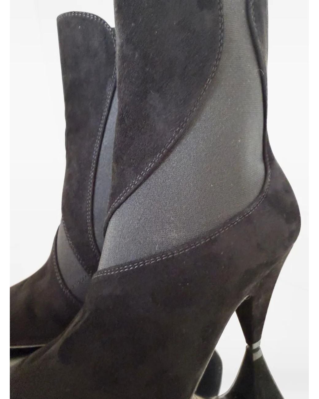 Sergio Rossi Black Tensile Panelled Suede Ankle Boots