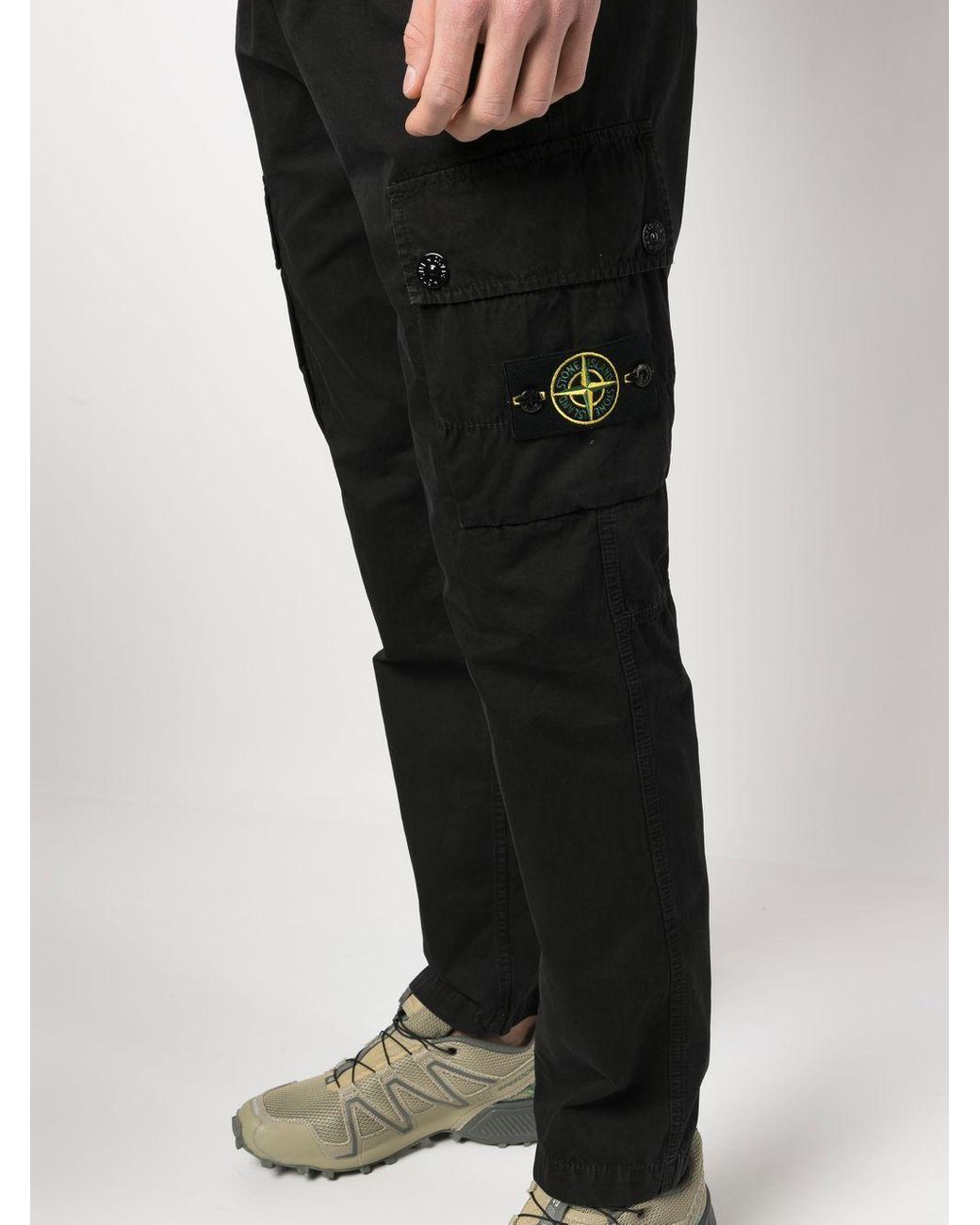 Stone Island Side Cargo-pocket Detail Trousers in Black for Men | Lyst  Canada