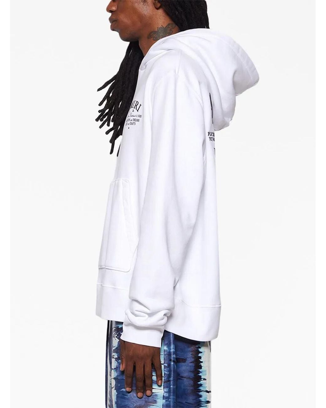 Amiri Regular White Hoodie With Logo for men