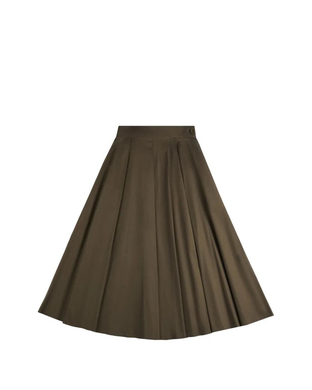 Fay Brown Pleated Midi Skirt