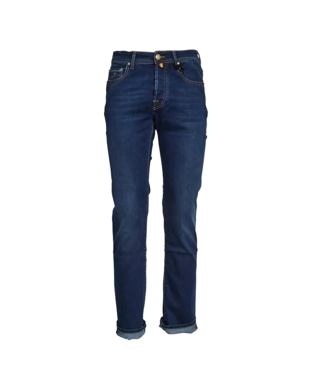 Jacob Cohen Bard Jeans Mit Gemustertem Einsatz in Blue für Herren