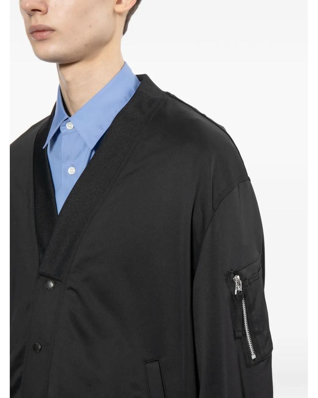 Comme des Garçons Black V-Neck Jacket for men