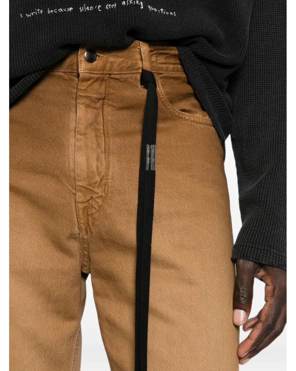 Ann Demeulemeester White Long-Strap Wide-Leg Trousers for men