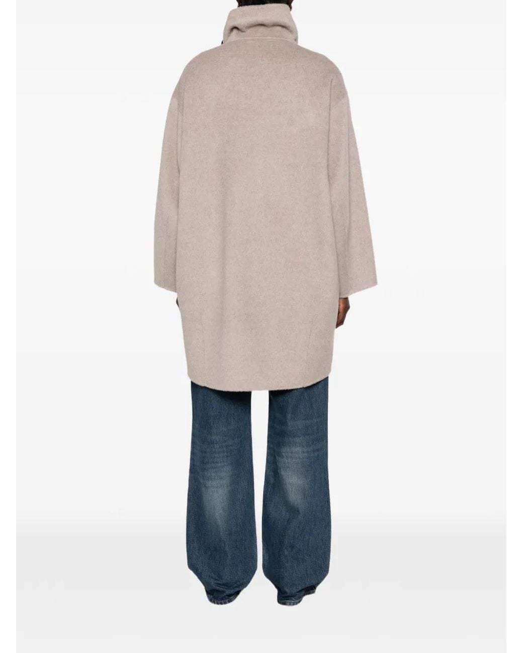 P.A.R.O.S.H. Natural High-Neck Zip-Up Coat