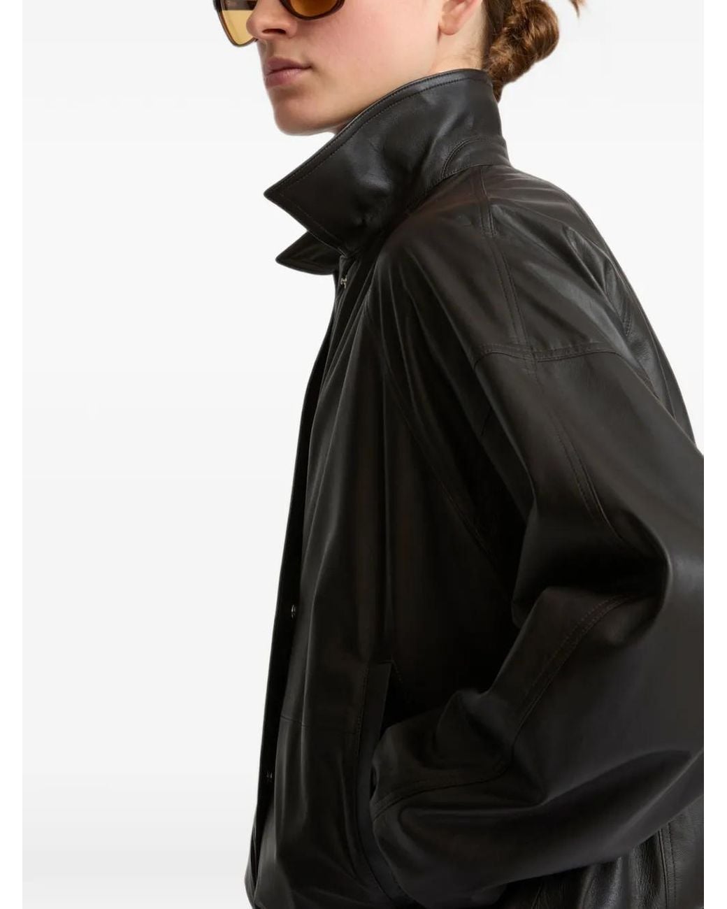 Yves Salomon Black Button-Down Long-Sleeve Jacket