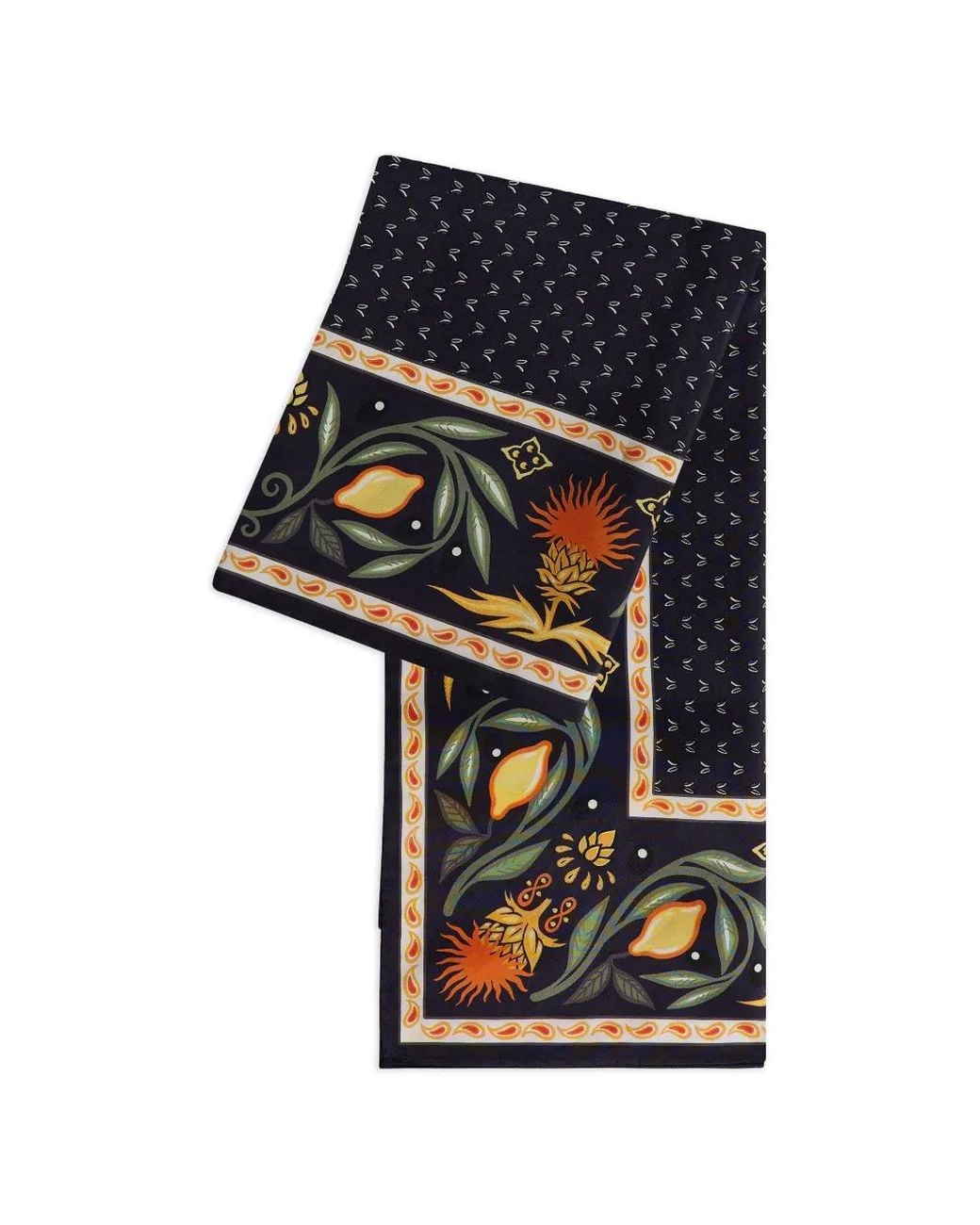 Fursac Black Floral-Pattern Scarf for men
