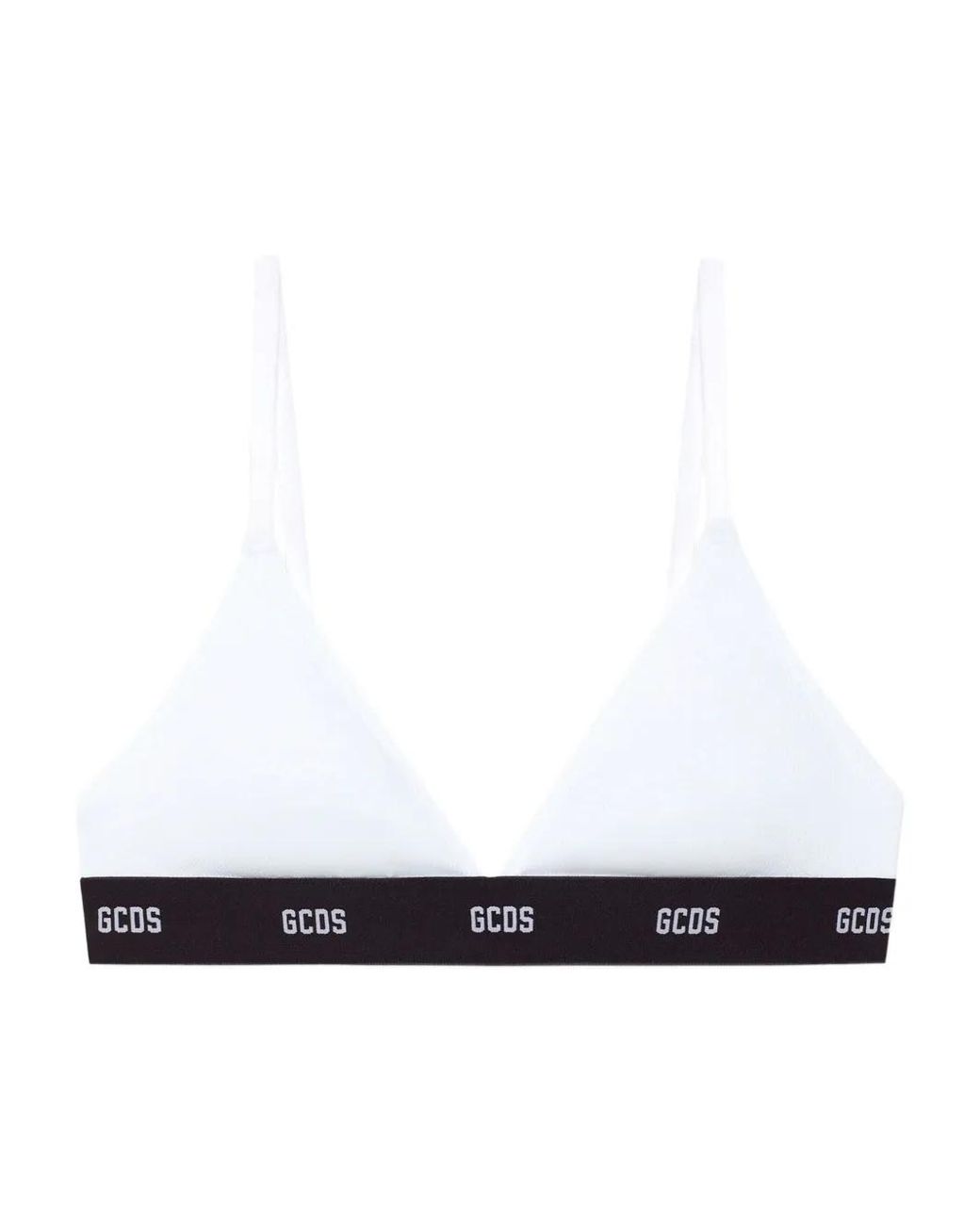 Gcds White Logo-Band Triangle Bra